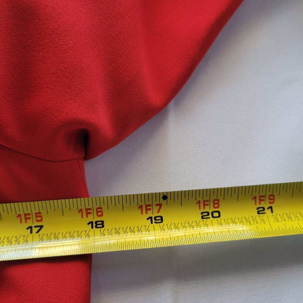 Nanette Lepore Red Double-Breasted Blazer w/Decorative Buttons Cuffs (Size: 12) - Picture 2 of 16